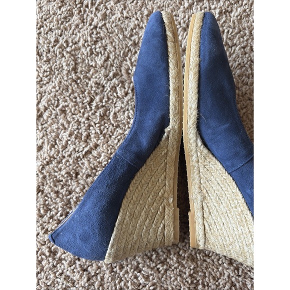 Eric Michael Navy Blue Suede Leather TEVA Wedge Almond‎ Toe Shoes Spain 38 7.5-8 - Picture 8 of 16